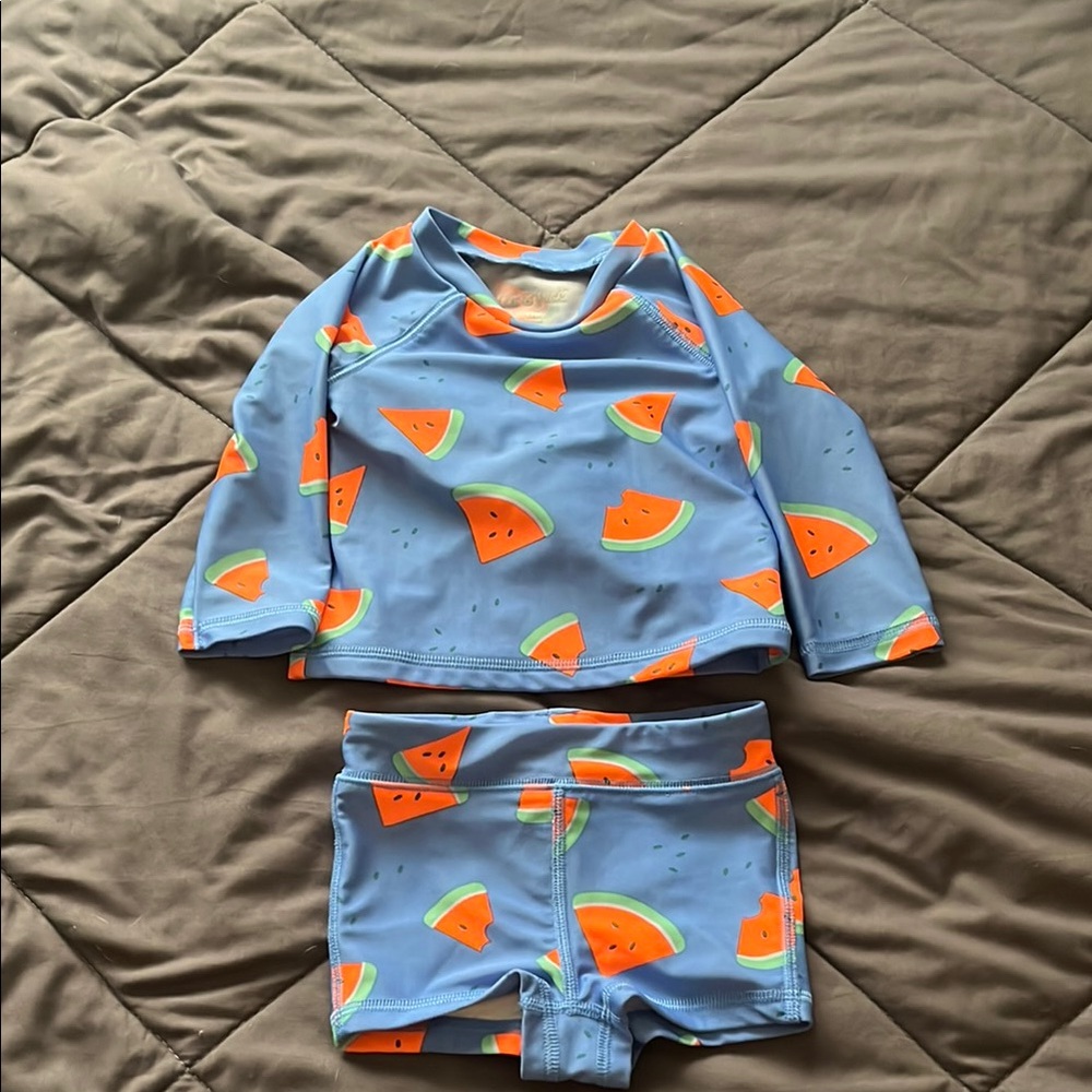 Cat & Jack Blue and Orange Rashguard Swim Shirt